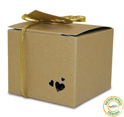 Gift Box Heart Pearl Gold (pack 5pcs) - Gift Boxes / Bags